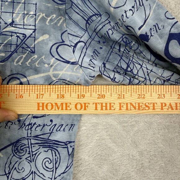 Vtg Y2K Glima 3/4 Sleeve Baby Tee Womens XL Blue Graphic Carpe Diem Grunge 90s - Picture 6 of 10